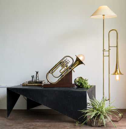 Twin Trombone Lamp